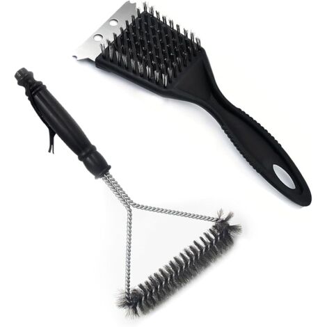 PCS Grill Brush, Barbecue Cleaning Brush, Barbecue Brush, Barbecue Brush, 2 in 1 Stainless Steel Wire BBQ Brush + Pointed Multifunctional BBQ Brush