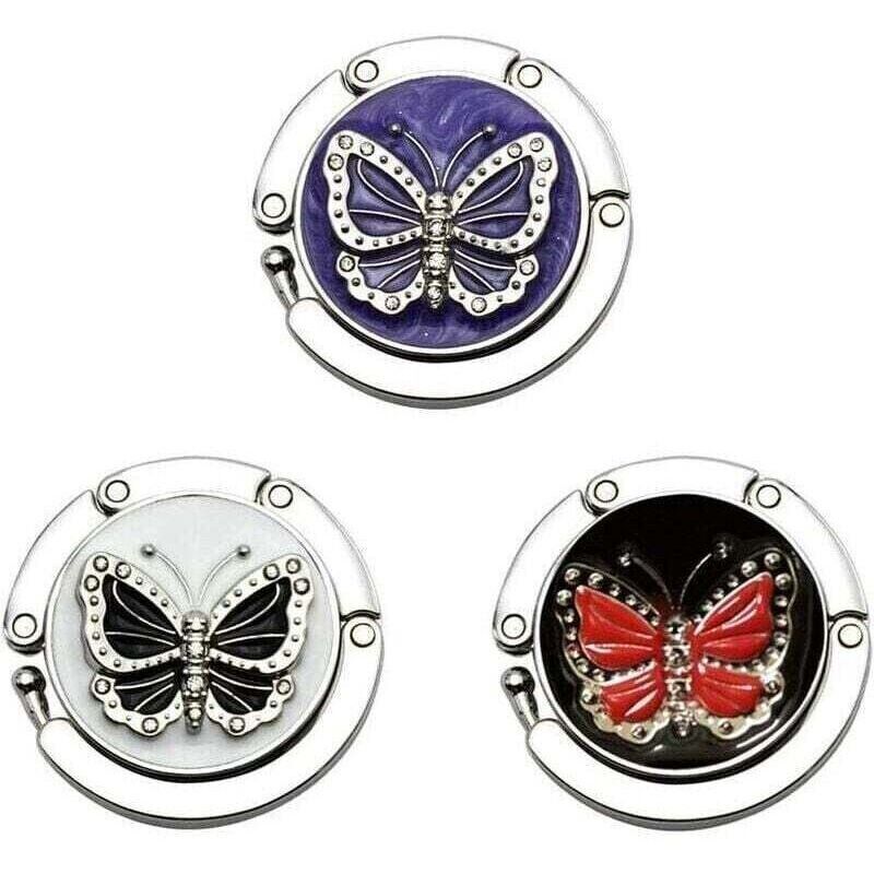 Pcs Handbag Hook, Folding Handbag Hanger, Bag Hook, Bag Holder, Foldable Butterfly Pattern Handbag Hook for Women's Bags, Purses, Grocery Bags, etc.