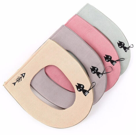 pcs Housse de Siège de Toilette Abattant WC Coussin Lavable Toilet Seat Cover Cushion Toilet Cover avec poignée et fermeture éclair