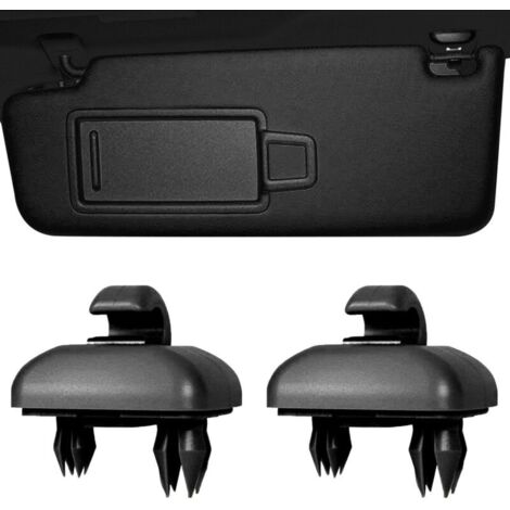Pcs Intérieur Pare-soleil Crochet Support d'Attache, Clip pour Visière de Voiture pour Audi A1 A3 A4 A5 Q3 Q5 8e0 857 562 LA6 LA7 (noir)