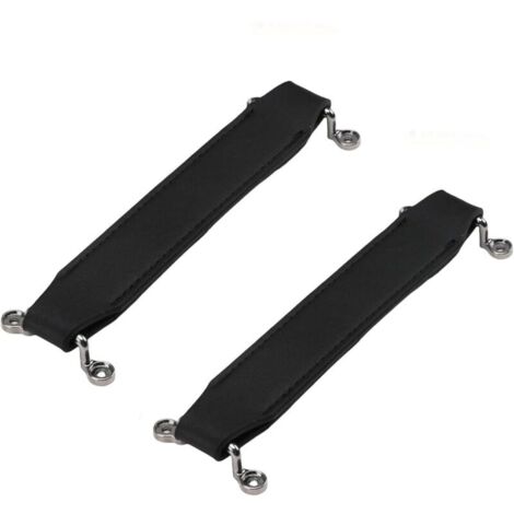 PCS Leather Furniture Handles, Modern Kitchen Drawer Pulls, Dresser Handle with Screws, Cabinet Door Knobs for Bathroom, Wardrobe (Black)
