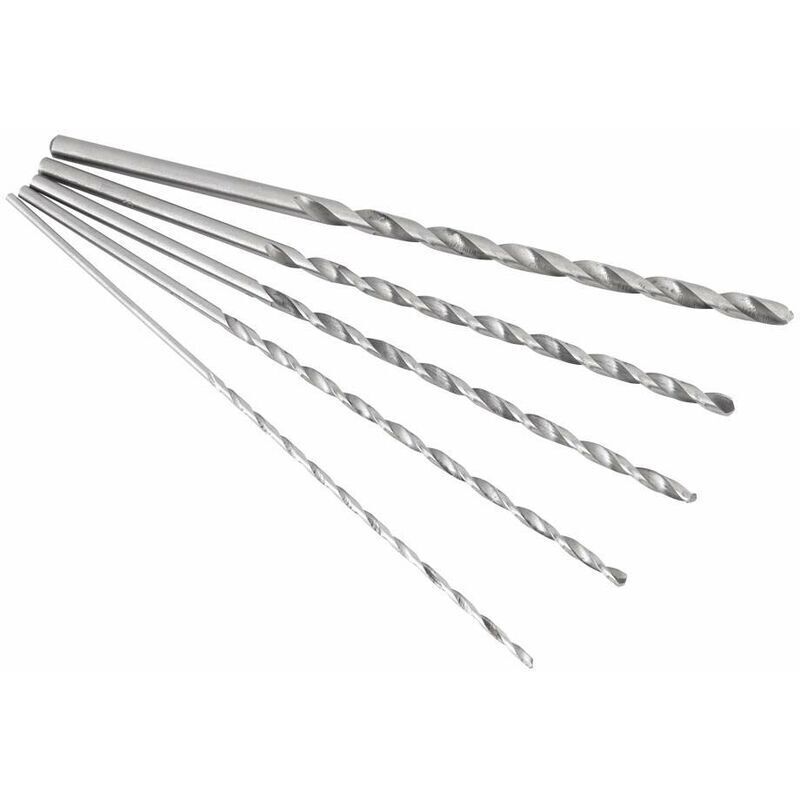 Odipie - pcs long hss twist drill bits, core drill bit set, 2mm/ 3mm/ 3.5mm/ 4mm/ 5mm, long wood drill bits, for aluminum, wood, plastics