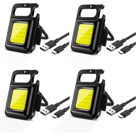 pcs Mini Flashlights, Portable Rechargeable LED Work Light, Small COB Magnetic Keychain Flashlights, with Foldable Stand