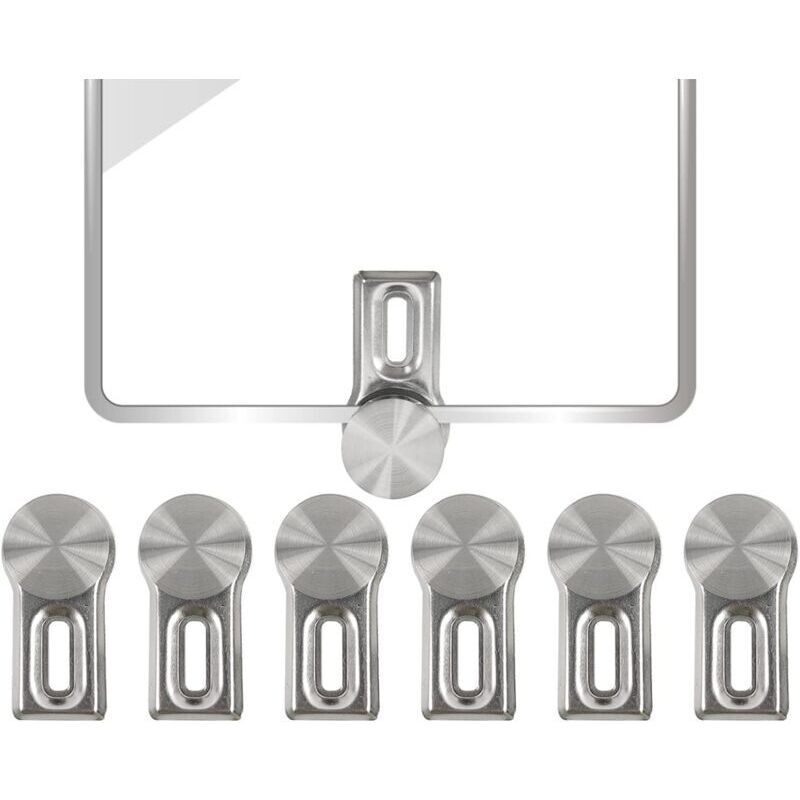 Pcs Mirror Fixing Clips, Heavy Duty Mirror Fixing, Zinc Alloy Glass Mirror Clips for Wall Mirror, Wall Mirror Fixing, with 6 Wall Anchors