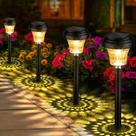 PCS Outdoor Solar Garden Lights, Outdoor Solar Lights with Warming, Waterproof Solar Outdoor Path Lighting, Outdoor Garden Decoration