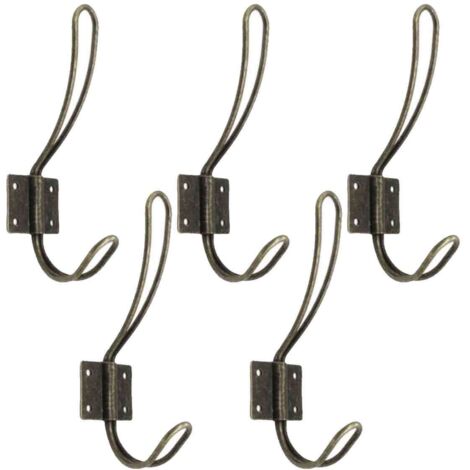 pcs patères murales doubles en bronze, métal lourd, pour vêtements, serviettes ou sacs