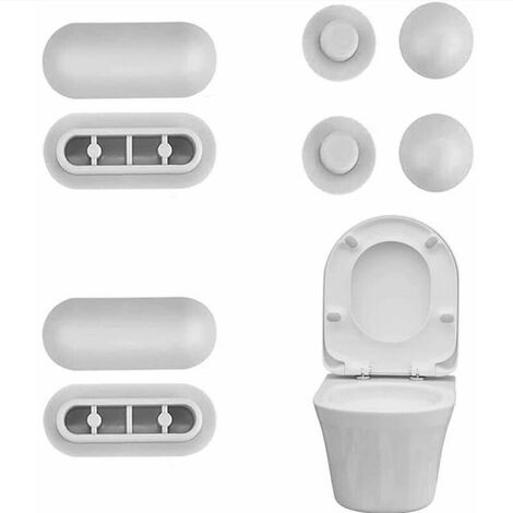 Pcs Patin Abattant WC en Plastique Carivent，avec 4 Ecarteurs de Couvercle de Toilette Pare-Chocs de Siège de Toilette Robuste Tampon de Siège de Toilette Anti-choc pour Toilette Lunette Couvercle
