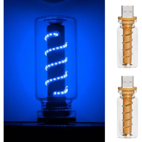 PCS Retro Car Lamp, USB LED Indoor Ambient Lamp, Touch and Dimmable, USB Night Light for Car, Mini Portable LED Indoor Lamp for Car, Bedroom, Living Room, Blue