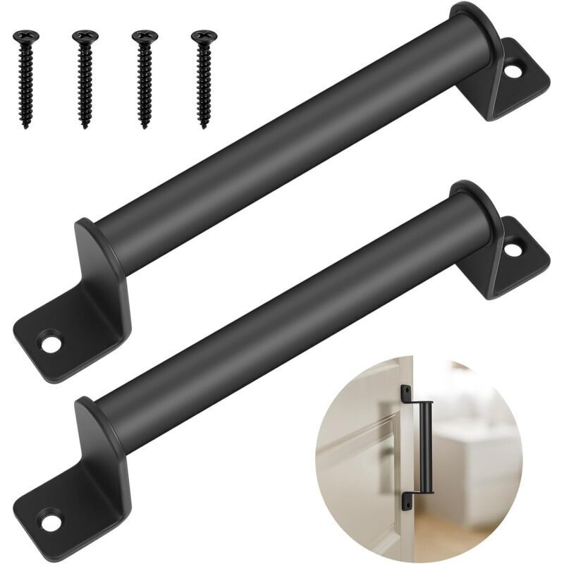Pcs Sliding Barn Door Handle, Vintage Door Handles, Black Indoor/Outdoor Pull Handle, Door Handle for Gates, Barn Doors, Wardrobes, Cupboards
