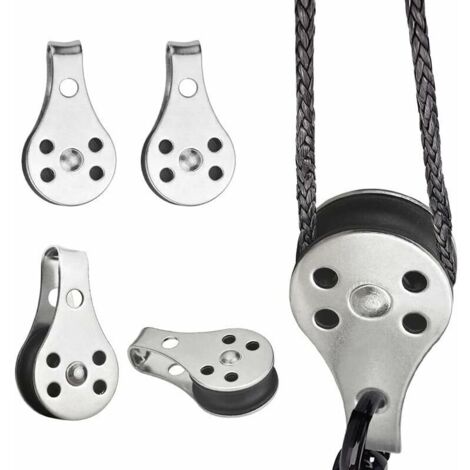 PCS Stainless Steel Pulley Block 25mm Boat Pulley Cable Pulley Solid Lifting Pulley Swivel Pulley Block Hook Pulley for Canoe Kayak Marine