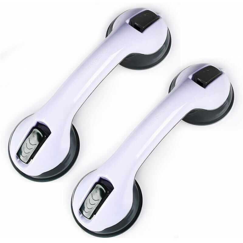 PCS Ventouse de Poignée Douche, Poignée de Baignoire en Plastique, Aucun Perage Requis, Pour Salles de Bain, Enfants et Personnes Handicapées, Noir