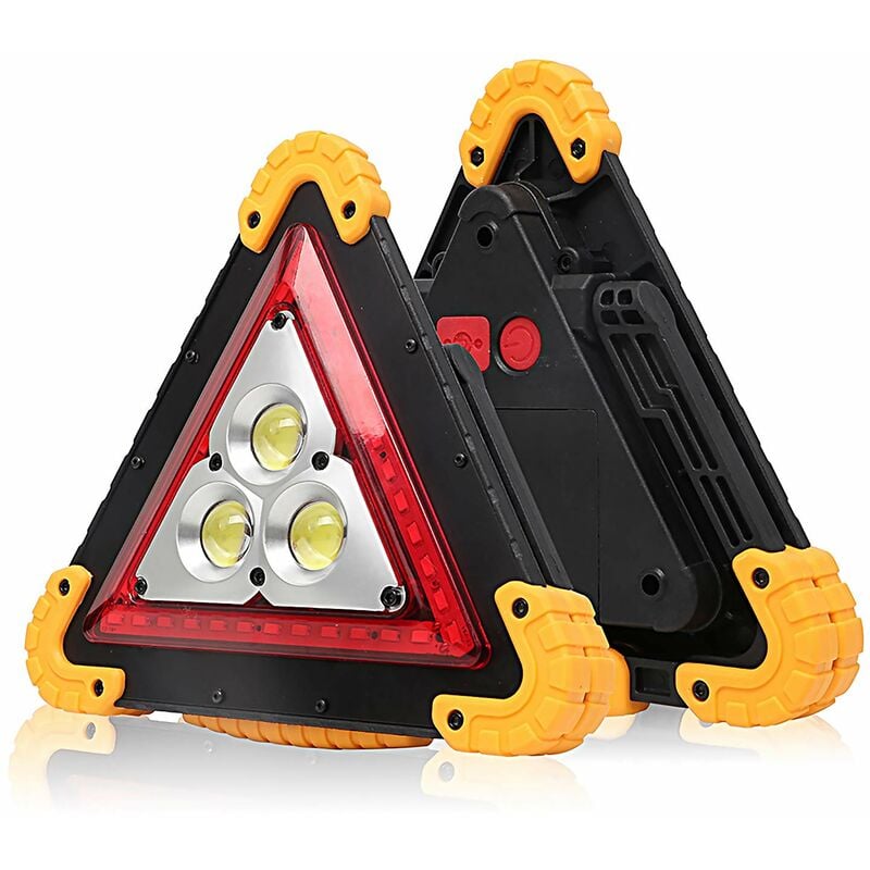 Tumalagia - Pcs Warning Triangles led Car Warning Light Waterproof Triangular Emergency Light 4 Modes for Car Repair Emergency Assistance (No Battery