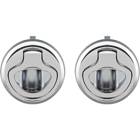 Pcs Zinc Alloy Flush Hatch Latch, Flush Door Pull Hatch Slam Latch Lock for Boat Motorhome, Silver