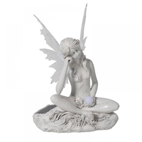 PD1539 Geheime Feengartenstatue: Kontemplative Fee aus Harz