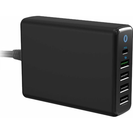 pd20w Usb  - Noir Multi-port Chargecharge Rapide Qualcomm Qc3.018w Charge Rapide Chargeur De Tlphone Portable