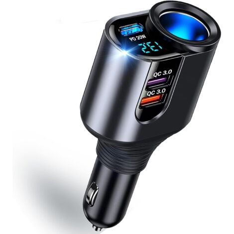 [PD3.0 e Dual QC3.0] Caricabatteria da auto 166 W USB C Caricabatteria da auto rapido per iPhone 13 12/11 Pro Max Mini/Se 2020 XR XS X 8 7/8 Plus, XS Max, Caricabatteria da auto Power Delivery/Quick C
