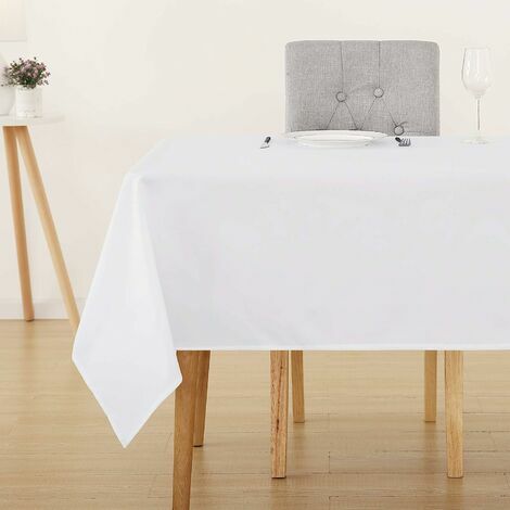 PDGIRT 1 Pièce Nappe Décorative Tissu Imperméable de Terrasse 140x140 cm Blanc DOPA