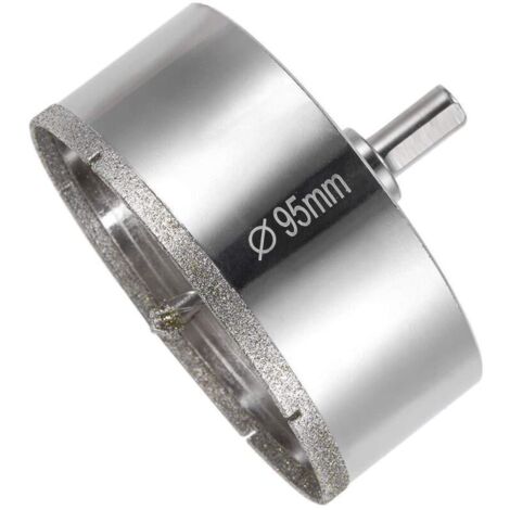 Pdir Scie cloche à carrelage de 95 mm avec revêtement de surface diamanté pour couper le verre et les carreaux de céramique