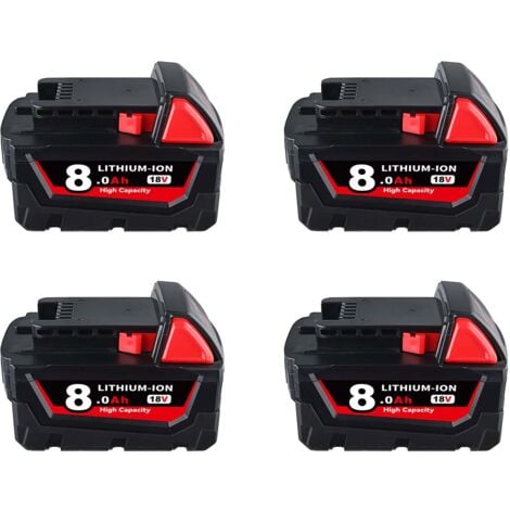 PDstation 2Pack for Milwaukee 18V 8.0Ah M18 Lithium XC Capacity Battery Extended 48-11-1860 48-11-1850 48-11-1820