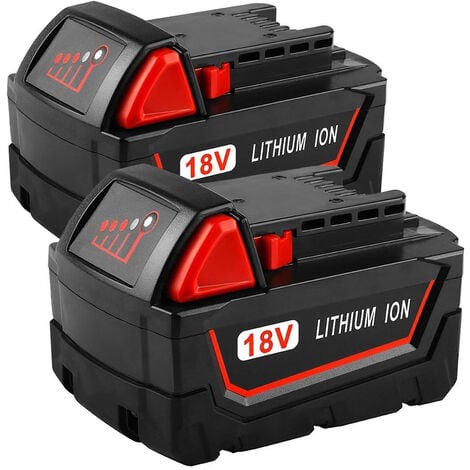 PDstation 2Pack for Milwaukee 48-11-1852 M18 M18B5 M18B6 LITHIUM XC 6.0Ah Extended Capacity Battery 48-11-1860 48-11-1850 48-11-1828