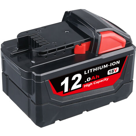 Pdstation – Batterie lithium-ion 18V 12Ah pour Milwaukee M18 FUEL – Autonomie optimisée – Indicateur LED – Compatible avec modèles 48-11-1812 à 48-11-1852 - FUEL 48-11