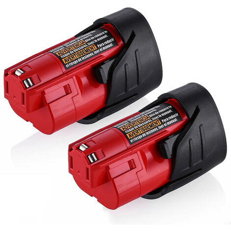 Pdstation – Lot de 2 batteries lithium-ion 12V 3.5Ah – Compatibles Milwaukee M12 – Performance équivalente aux originales – Utilisation prolongée