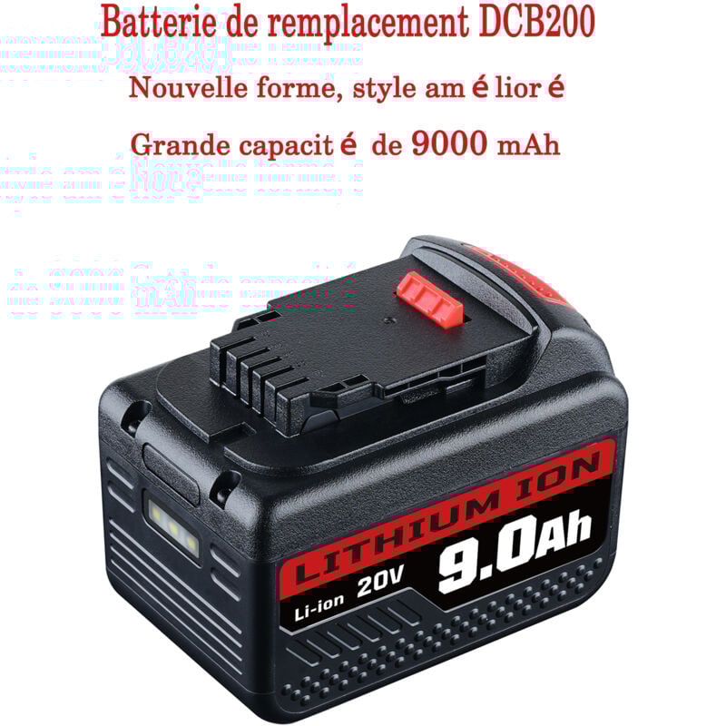 Pdstation - Pour DeWalt 18V 9.0Ah xr New Look Batterie Li-Ion DCB184 DCB182 DCB182-XJ DCB181 DCB181-XJ DCB185-XE DCB182 DCB205-2 DCB200-2 DCB184-XJ