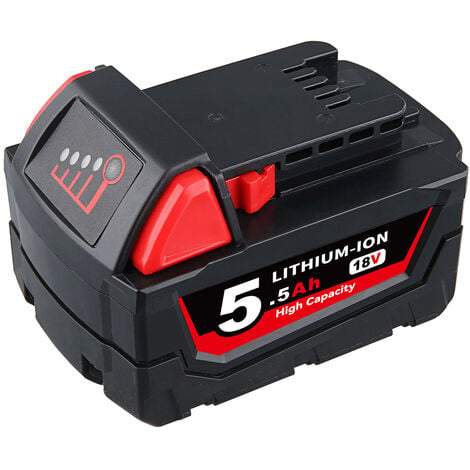 PDstation Pour Milwaukee M18 18V 5.5Ah Lithium XC Battery 48-11-1860 48-11-1850 M18B5 48-11-1828 Extended Capacity 48-11-1840