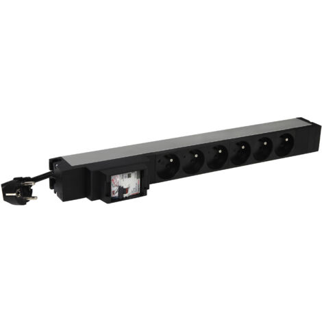 PDU avec disjoncteur différentiel 19 pouces 1U,6 prises 2P+T,cordon d'alimentation 3m,fiche 2P+T 16A LEGRAND 646833