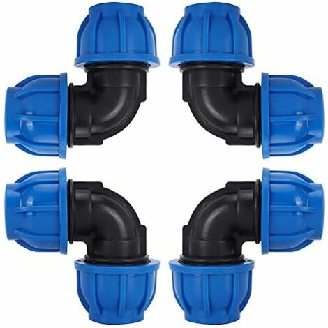 PE 25 Coude plastique égal pour tuyau polyéthylène tuyau ø 25，Tuyau d'eau Coude Connecteur en PE Plastique Raccord Rapide Accessoires pour Purificateurs d'eau Potable（ø 25）