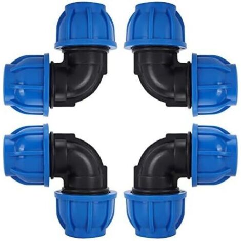 PE 25 Coude plastique égal pour tuyau polyéthylène tuyau ø 25，Tuyau d'eau Coude Connecteur en PE Plastique Raccord Rapide Accessoires pour Purificateurs d'eau Potable（ø 25）