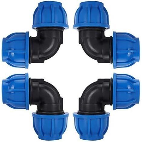 PE 25 Coude plastique égal pour tuyau polyéthylène tuyau ø 25，Tuyau d'eau Coude Connecteur en PE Plastique Raccord Rapide Accessoires pour Purificateurs d'eau Potable（ø 25）