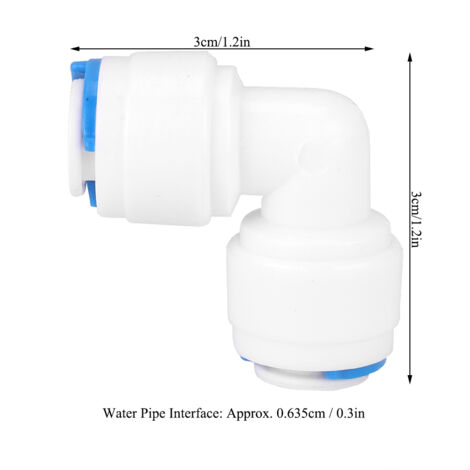 PE Pièce de Connexion & Embout pour Purificateur d'eau, Connecteur Tuyau PE, Joint G1/4 Coude Extension 4040 5 Pcs, Matériau POM Résistant