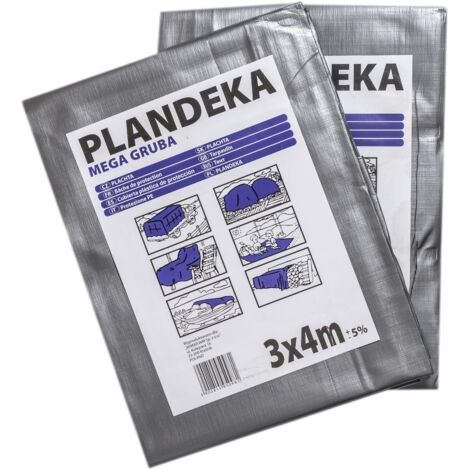 PE-Plane Mega Dick, 260g/m2 Silber-Schwarz, PE-Plane Silber-Schwarz Mega Dick, 260g/m2 2x3m