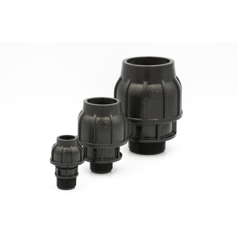 PE Rohr Anschluß 63 mm x 2 1/2 Zoll Aussengewinde Übergang ...