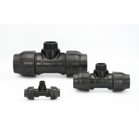 PE Rohr T-Stück 20 mm x 3/4" Zoll Aussengewinde Abzweig Verschraubung