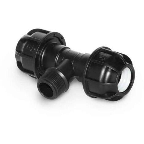 PE-Rohr T-Stück 90° Ø 25 mm x 3/4" AG Reiter Verbinder Verschraubung PP Polypropylen