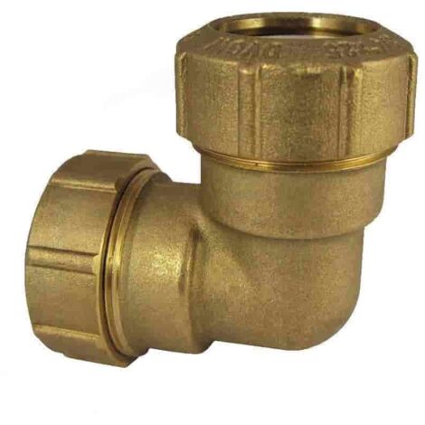 PE Rohr Verschraubung Messing 90° Winkel, 2 Verschraubungen, 25mm, Wasserleitung