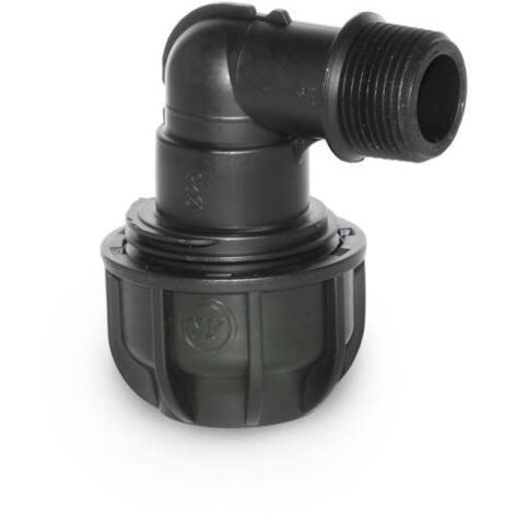 PE-Rohr Winkel Gewindeübergang 90° Ø 25 mm x 3/4" AG Übergang Verschraubung PP Polypropylen