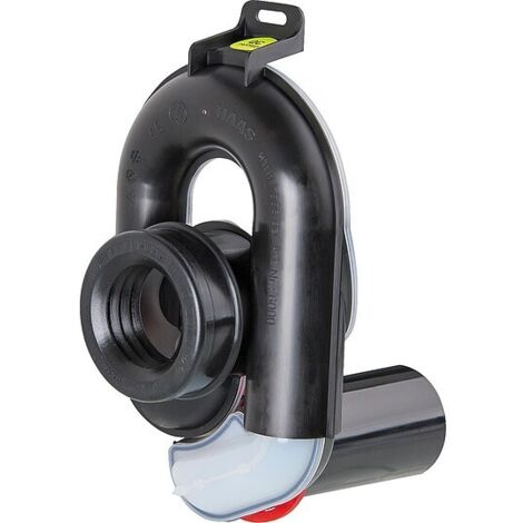 PE-Urinal-Absaugsiphon schwarz, Abgang waagrecht, höhenverstellbar um 65 mm - für DN 50 Rohr