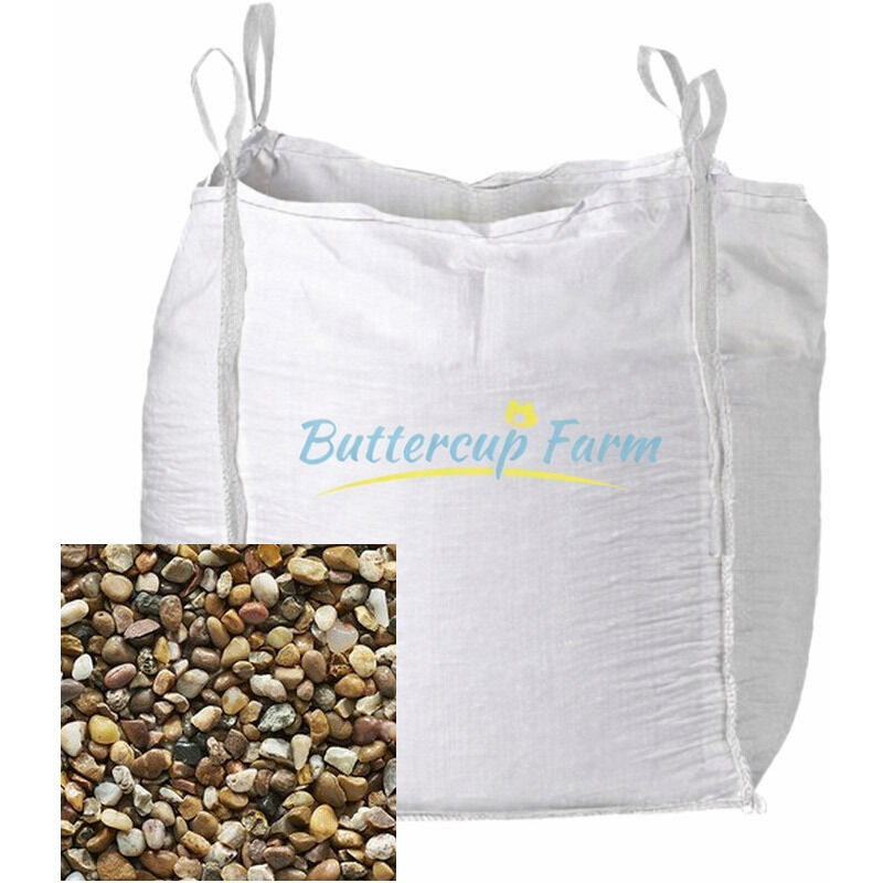 Pea Gravel - Natural Stone - 10mm - Premium Aggregate Bulk Bag - 850 kilos