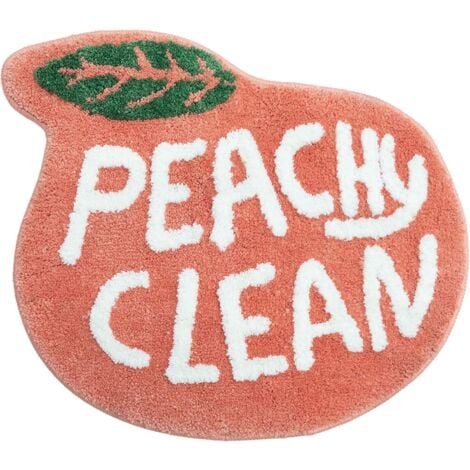 XUIGORT Peach Bathroom Rugs and Mat Cute Cartoon Bath Mat Kids Bathroom Decor Peachy Plush Coral Pink Non-Slip Foot Mat Absorbent Bathtub Rug