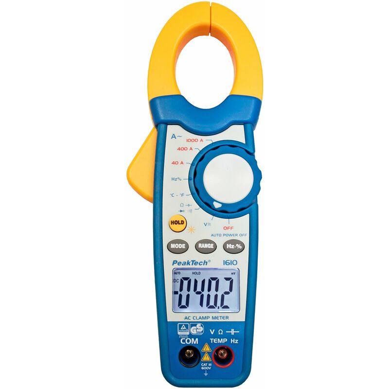 Image of Peak Tech 1000 a AC pinza amperometrica/Multimetro – 3999 – Cifre con tester/voltmetro/Diode test/termometro/capacità Test, 1 pezzi, P 1610