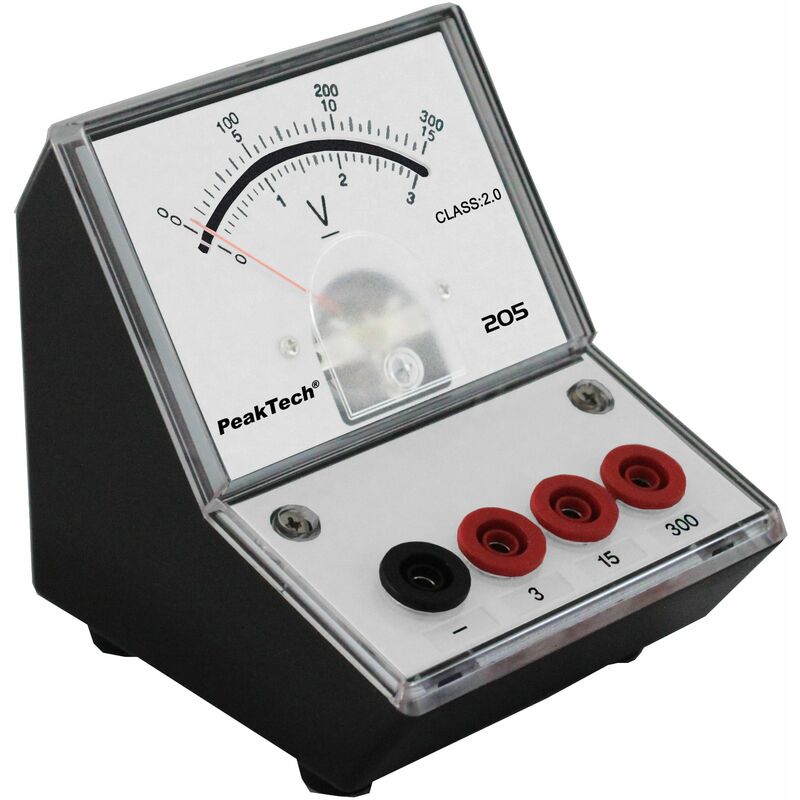 Image of Peak Tech p 205 – 07 Misuratore di tensione/volt Meter analogico/Misuratore con specchio Scala 0. 3 V/15 V/300 V dc