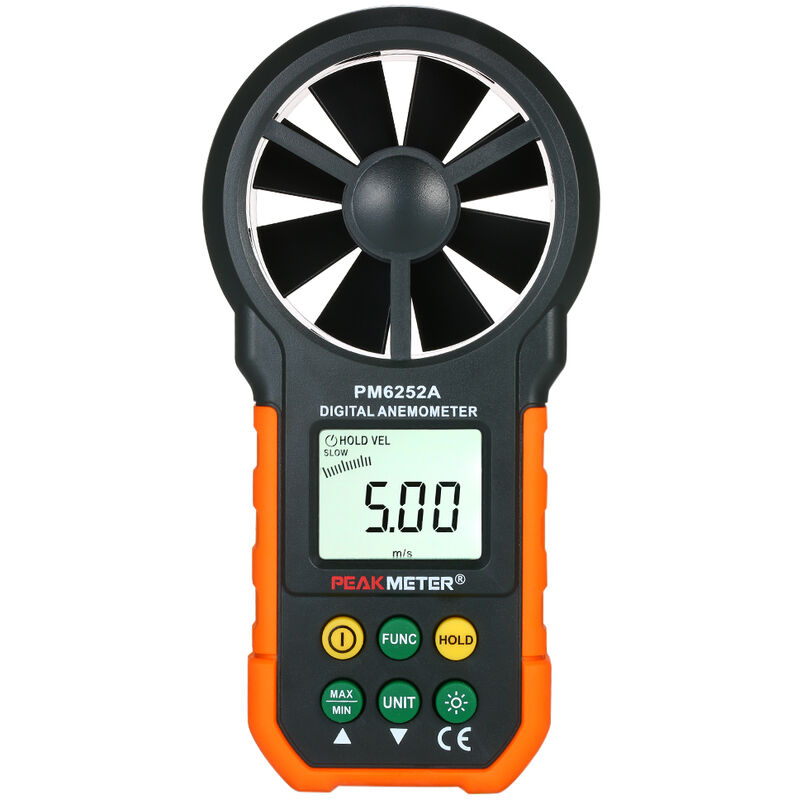 

PEAKMETER, anemometro de mano, medidor de velocidad del viento, medidor de viento CFM Meter