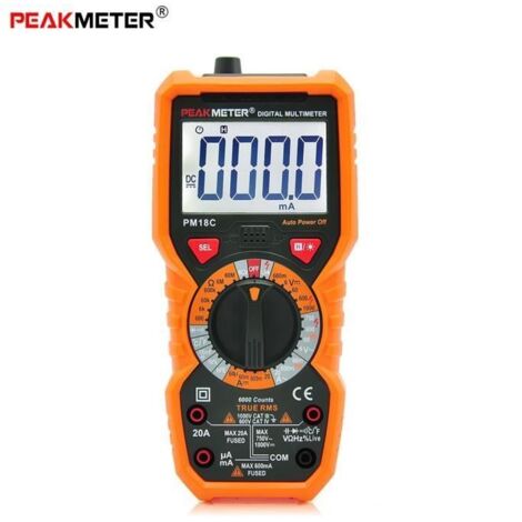 PEAKMETER PM18C haute précision numérique de poche Multimètre Tension AC - DC Température actuelle