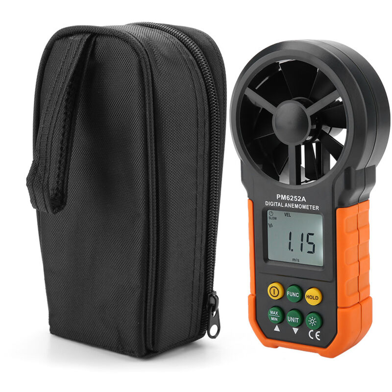 Eosnow PEAKMETER PM6252A Anémomètre de Mesure du Débit d'Air Professionnel,Compteur de Vitesse du Vent Numérique Portable,avec Indicateur de Batterie