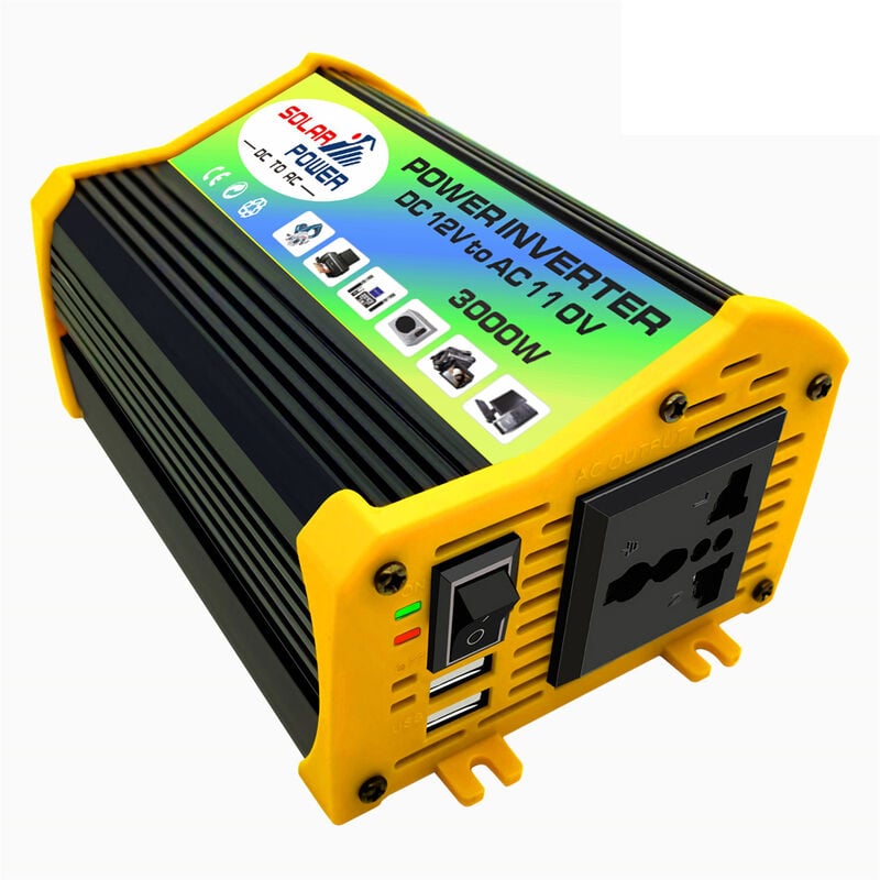 

Peaks Power Inversor de onda sinusoidal modificada de 3000 W, inversor de potencia de alta frecuencia