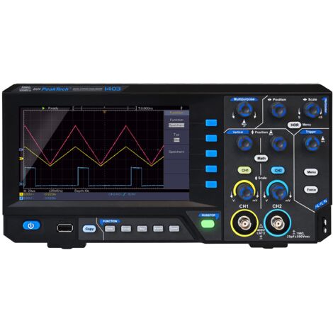 PeakTech 1403, oscilloscopio di memoria digitale, 2 canali, 50 MHz, 500 MS/s, interfaccia USB, software PC, P 1403