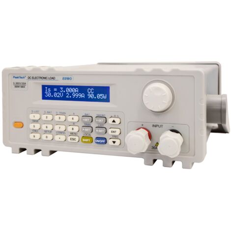 PeakTech 2280 – 300W Carica elettronica DC programmabile con display LCD preciso, Adattatore da USB a COM, Test di carico dinamico, Modalità costante, Fino a 360 V, Tester di scarica della batteria